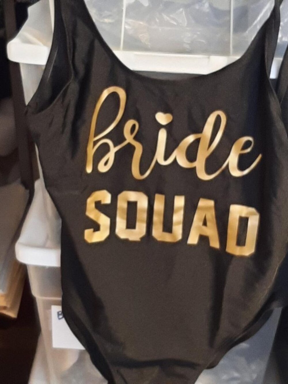 NEW ! Bride Squad Swimsuit Black Size XL